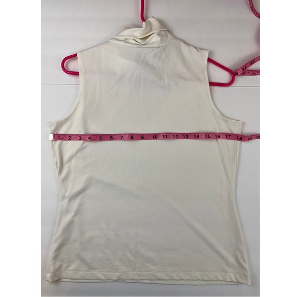 Hilliard & Hanson Cream Sleaveless Cowl Neck Top. Size Medium. Nylon & Spandex - Picture 3 of 9